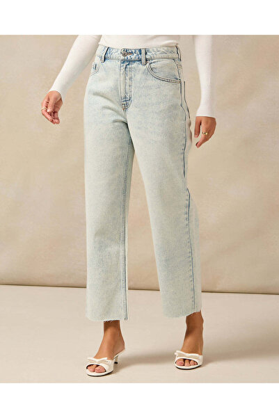 REDTAG بنطلون جينز نسائي أزرق بقصّة مستقيمة