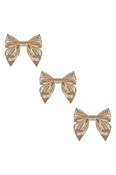 SHOPIENS Funde decorative de Crăciun cu sclipici bej șampanie 10 cm - 3 buc