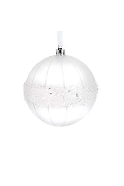 SHOPIENS Ornament de Crăciun pentru brad - Glob transparent înghețat și betea...