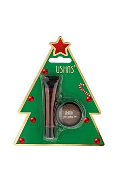 SHOPIENS Set Luciu de Buze și Fard de Pleoape - Bronz în Ambalaj Cadou Brad d...