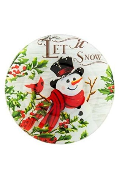 SHOPIENS Стъклена десертна чиния Снежен човек Ø15 см