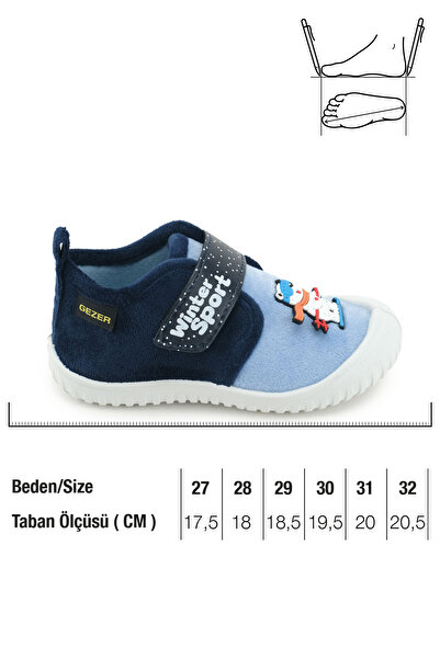 GEZER Papuci de iarnă pentru băieți din PVC, cu talpă confortabilă, cu o singură velcro, curea reglabilă, pentru acasă, școală, creșă, papuci Aya