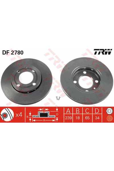 OEM Disc frana fata VW Lupo 1999-2005, TRW DF2780