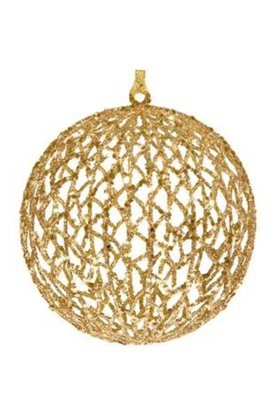 SHOPIENS Ornament de Crăciun pentru brad, bilă cu sclipici auriu Ø15 cm