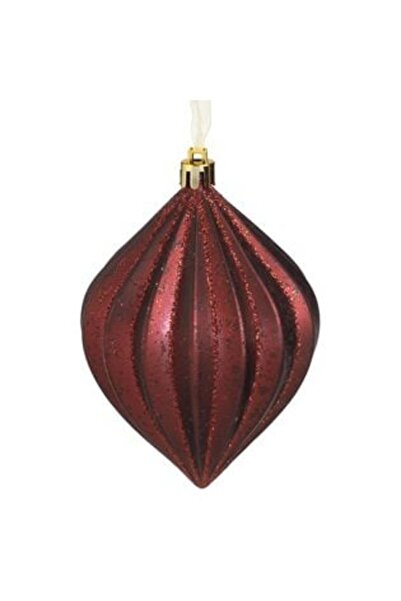 SHOPIENS Χριστουγεννιάτικο Στολίδι Δέντρου Mercury Onion Μπορντό με Κόκκινο Γ...