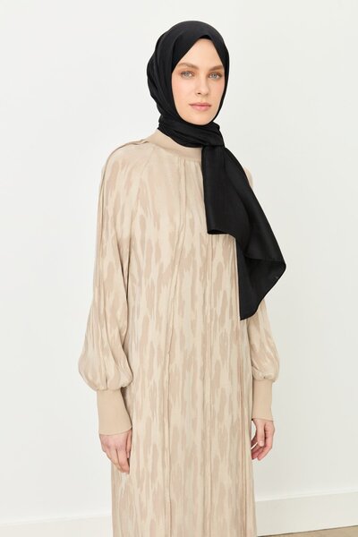 Nihan Ribanalı Cupra Elbise Bej