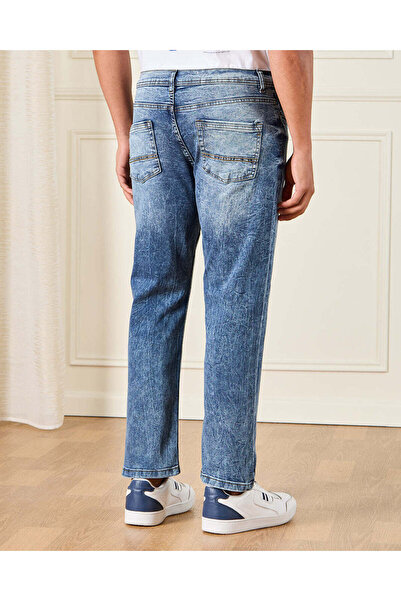 REDTAG Men Blue Straight Fit Denim Jeans