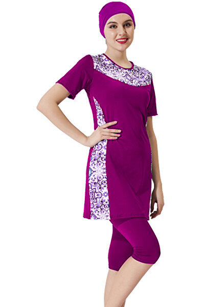 Haliç Mayo Jarse Semi-Closed Swimsuit 7028 Fuchsia