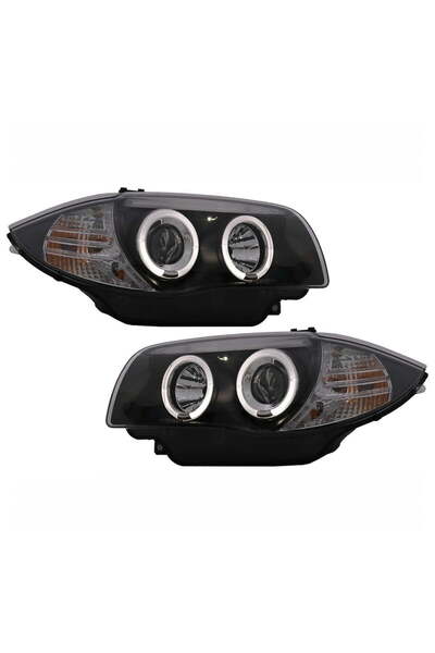 OEM Faruri Angel Eyes BMW Seria 1 E81 E82 E87 E88 2004-2011 Negru