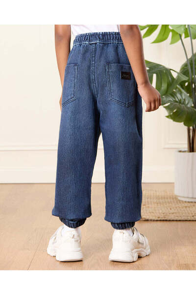 REDTAG Boys Navy Solid Pull-on Jeans