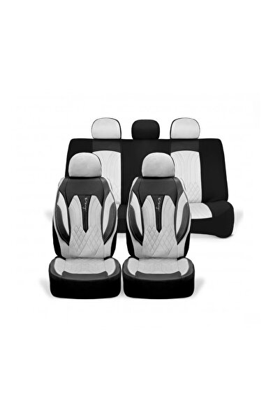 OEM Set huse scaune auto universale SIDNEY material textil gri si piele ecolo...