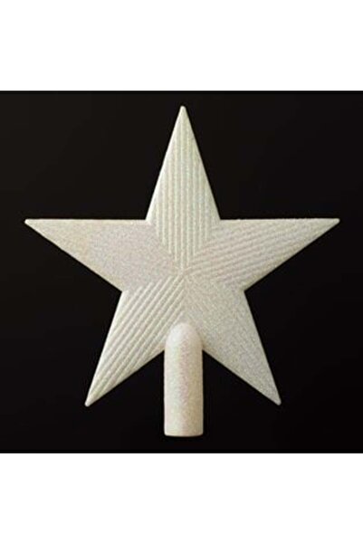 SHOPIENS Coroană de brad cu stea iridescentă albă și sclipici, 22 cm