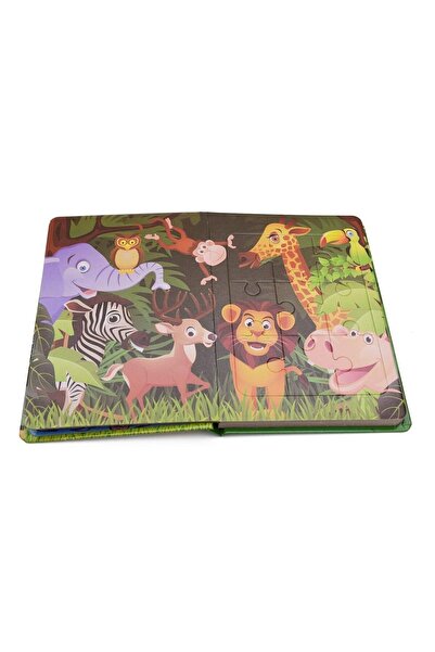 Stuniko Carte educativă cu 6 puzzle-uri pentru copii - Viața la grădina zoologică, 72 de piese, 3+