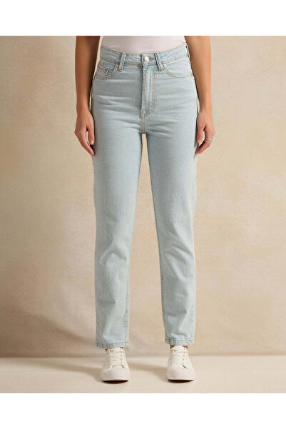 REDTAG Women Blue Stretched Mom Jeans