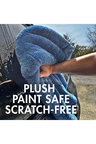 CarChemy THE HOUSE OF RAGS Microfiber Drying Towel, 70/30, 30×30 in, Twist Loop, 2300 GSM, Blue