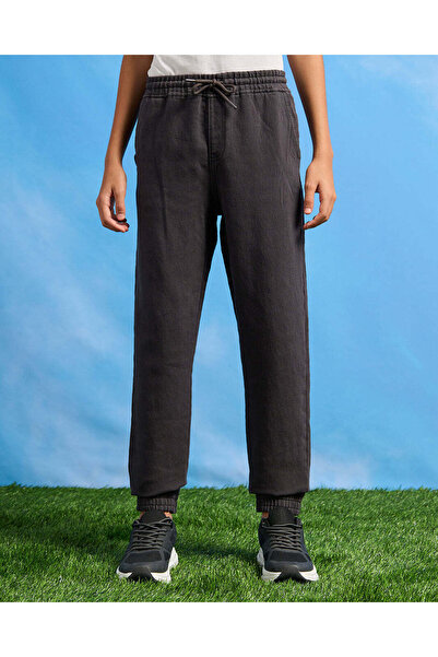 REDTAG Senior Boys Charcoal Denim Joggers