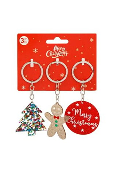 SHOPIENS Set brelocuri de Crăciun - Brad, Om de turtă dulce și Glob „Crăciun ...