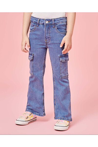 REDTAG Girls Blue Flared Jeans