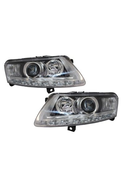 OEM Faruri LED DRL Xenon compatibil cu Audi A6 C6 4F (04.2004-2008) Fara AFS ...