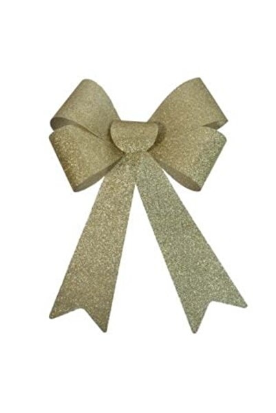 SHOPIENS Fundă decorativă de Crăciun bej șampanie cu sclipici 22 x 32 cm