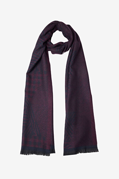 ALTINYILDIZ CLASSICS Ανδρικό κασκόλ με σχέδιο σε μπλε ναυτικό και μπορντό χρώμα, κανονική εφαρμογή