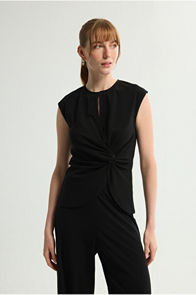 Love My Body Bağlama Detaylı Örme Bluz