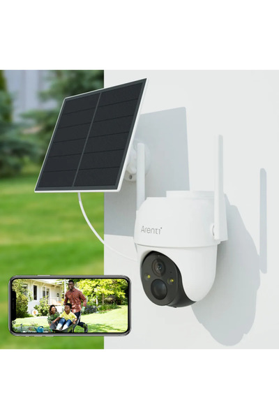 ARENTI GO2T – Cameră 2K, panou solar, baterie, Wi-Fi, 360°, audio bidirecțional