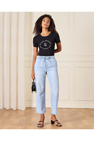 REDTAG Women Blue Elasticated Jogger Jeans