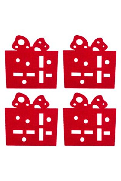 SHOPIENS Suporturi de Crăciun Cadouri Roșii 12 x 12 cm - 4 buc