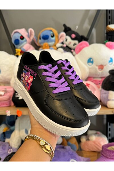 MECH BUTİK K-Pop Demon Hunter Huntrix Білі кросівки зі шнурівками та принтом