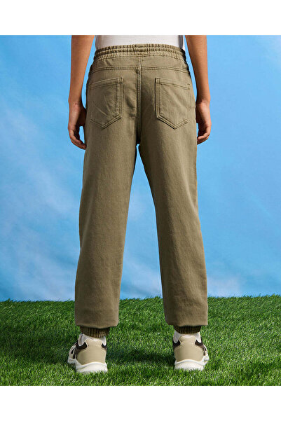 REDTAG Senior Boys Olive Denim Joggers