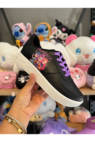 MECH BUTİK K-Pop Demon Hunter Huntrix Білі кросівки зі шнурівками та принтом