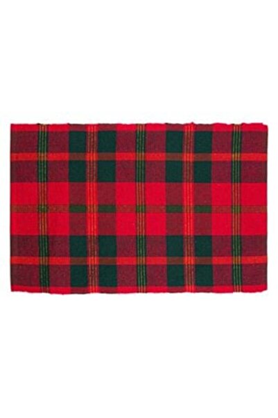 SHOPIENS Χριστουγεννιάτικο σουπλά από ύφασμα κόκκινο/πράσινο καρό με χρυσό λο...