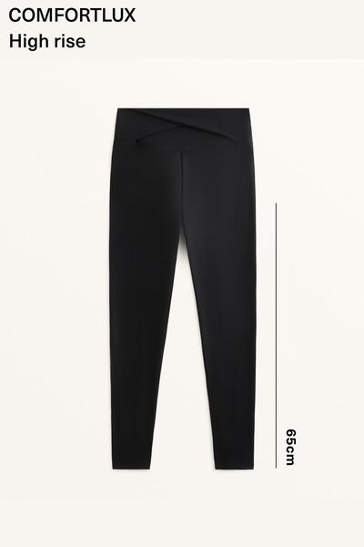 Oysho Comfortlux çapraz belli yüksek bel bilek hizasında tayt