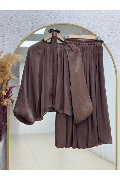 BENAHOLL Costum Barrie Balon cu mâneci și fustă Janjan-GE794 maro