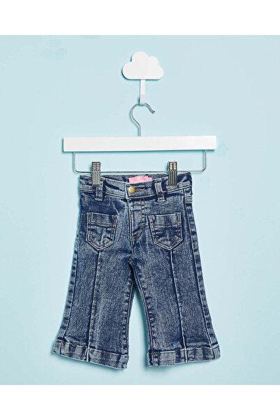 REDTAG Infant Girls Blue Wide Leg Jeans