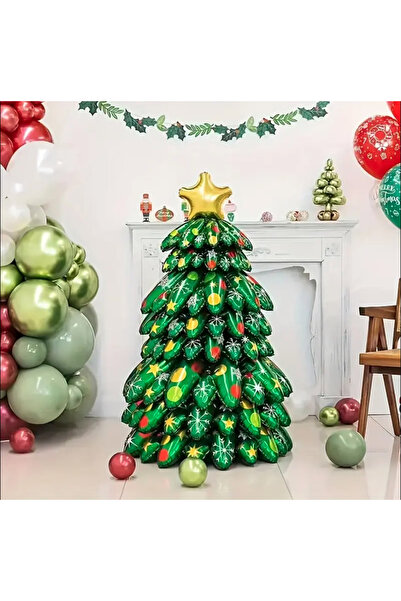 Empressco Yılbaşı Ağacı ve Süsü Seti, 130cm, 9 Parça, Tekrar Kullanılabilir, ...