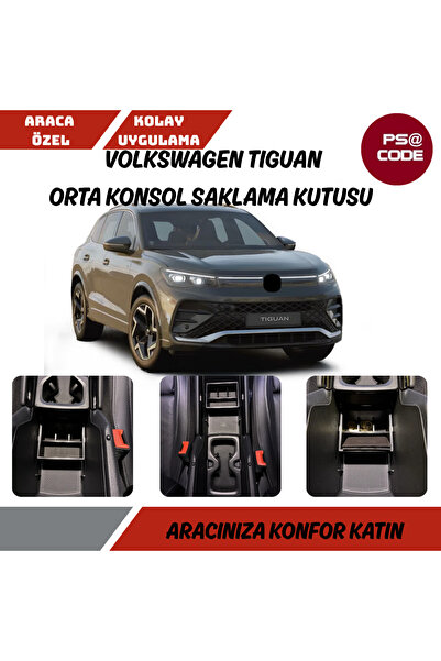 psa code Volkswagen Tiguan 2024 ve üzeri Uyumlu orta konsol saklama kutusu-ko...