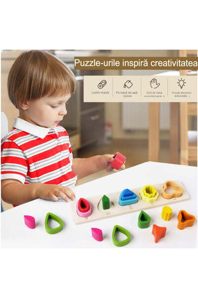 vivimall Montessori Toy Puzzle 5 Shapes Tree Model | PuzzlePals