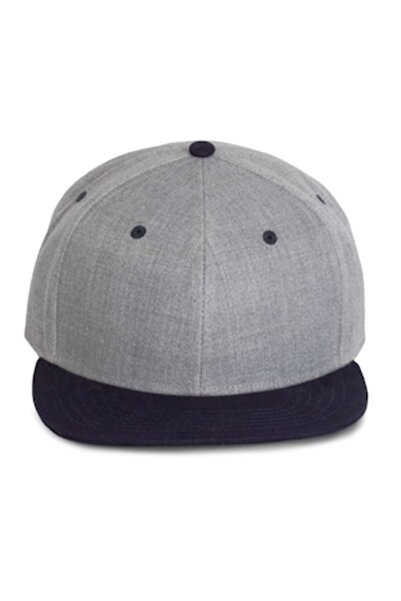 OEM K-up - Unisex Cap, Snapback, 6 Panels KP166, Light Grey Heather / Navy Blue, Universal