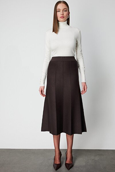KATREGİYİM On Fashion Pleated Midi Knit Skirt