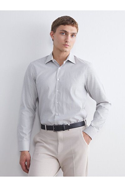 LC Waikiki Черна стандартна мъжка риза с дълги ръкави