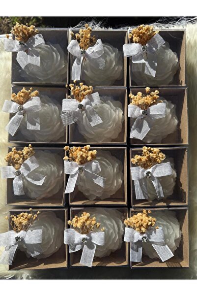 GIFT El yapımı 12 adet şakayık tasarımlı hediyelik mum