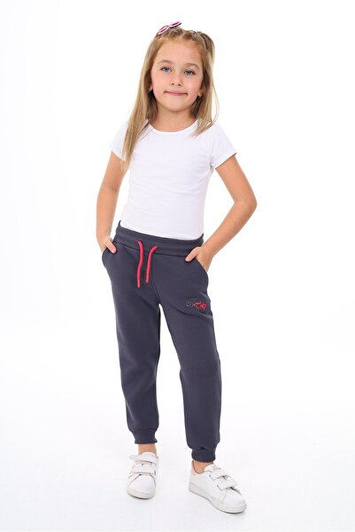 Toontoy Smoked Girls' Embroidery Printed Basic Jogger Sweatpants with Elastic...