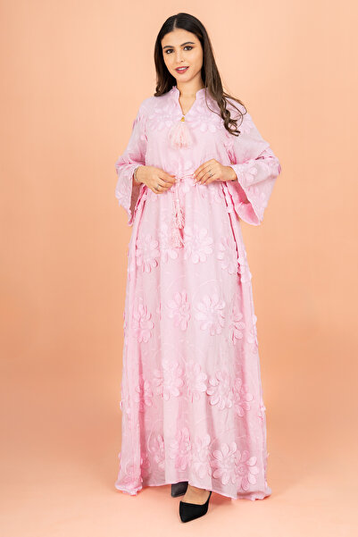 IKKXA Mandarin Colar 3D flowers Modern Jalabiya