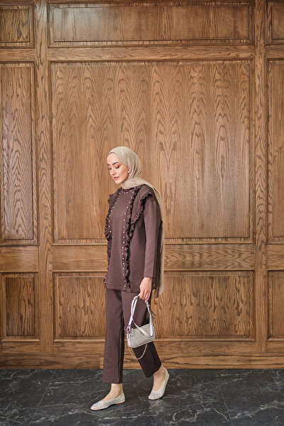 LOCCO Women's Stone Accessory Set Brown