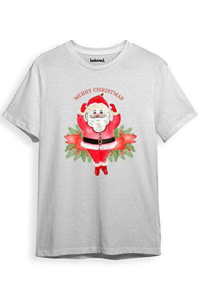 beloved.co Merry Christmas Santa Claus Patterned 100% Cotton Regular Fit Unisex T-Shirt