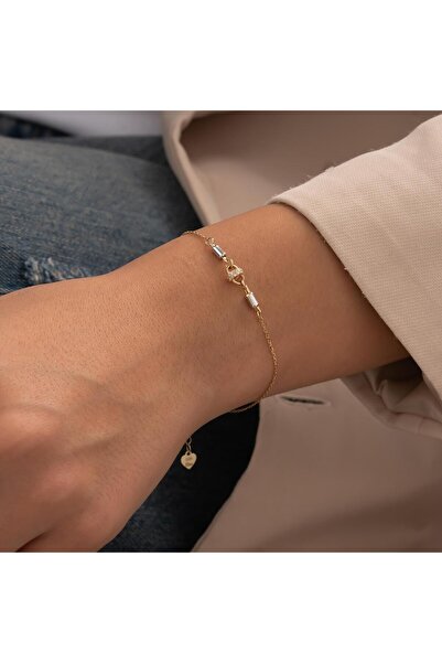 H.M Hakan Mücevherat Minimal Taşlı 14 Ayar Altın Bileklik