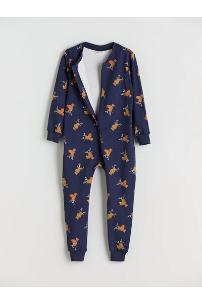 LC Waikiki Crew Neck Printed Boys' Jumpsuit (W5)