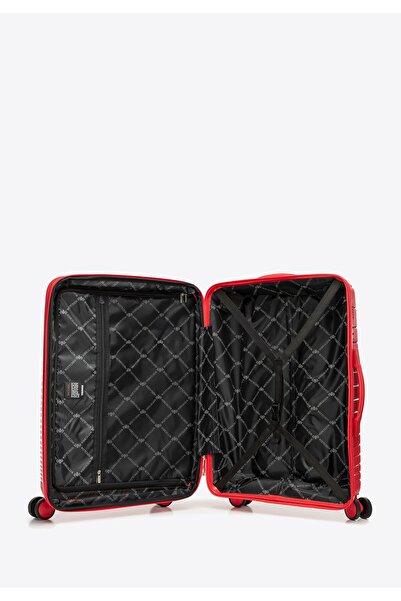 Wittchen Men's Medium Suitcase made of polypropylene with shiny stripes, red polypropylene